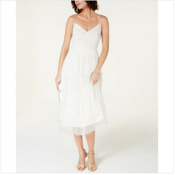 adrianna papell beaded chiffon gown